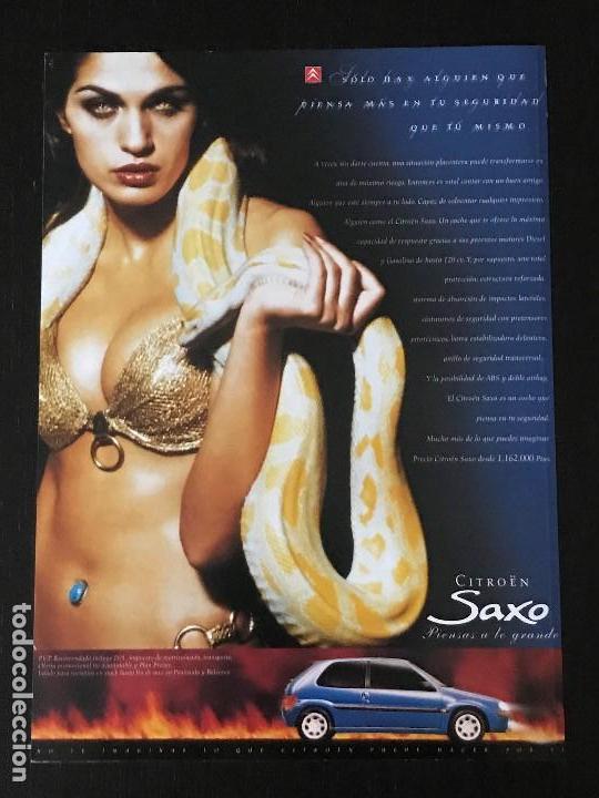 Coches y Motocicletas: CITROEN SAXO - ANUNCIO RECORTE PUBLICIDAD DE REVISTA - NO CATALOGO MANUAL FOLLETO FOTO POSTER