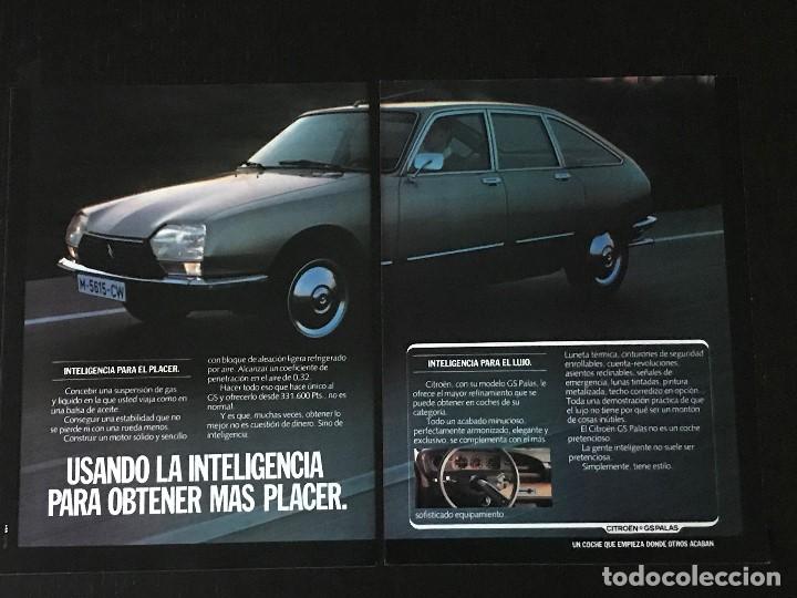 Coches y Motocicletas: CITROEN GS PALAS - ANUNCIO RECORTE PUBLICIDAD DE REVISTA - NO CATALOGO MANUAL FOLLETO FOTO POSTER