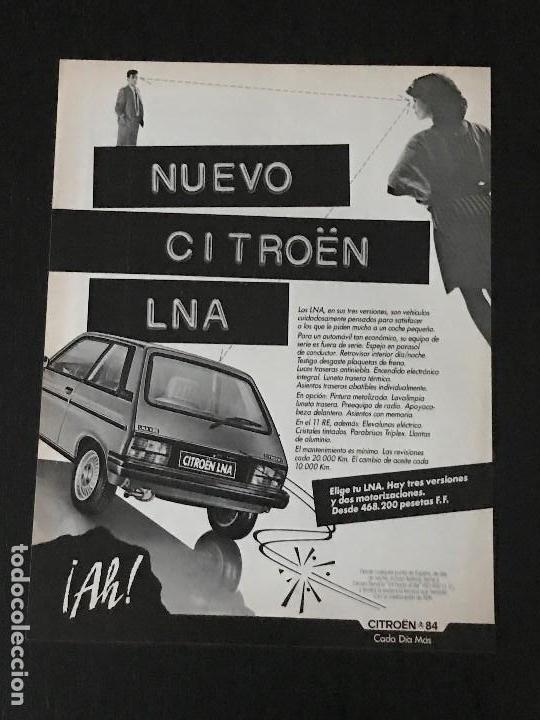 Coches y Motocicletas: CITROEN LNA - ANUNCIO RECORTE PUBLICIDAD DE REVISTA - NO CATALOGO MANUAL FOLLETO FOTO POSTER