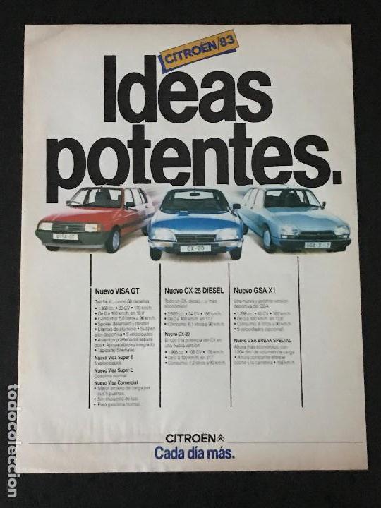 Coches y Motocicletas: CITROEN GSA CX VISA - ANUNCIO RECORTE PUBLICIDAD DE REVISTA - NO CATALOGO MANUAL FOLLETO FOTO POSTER