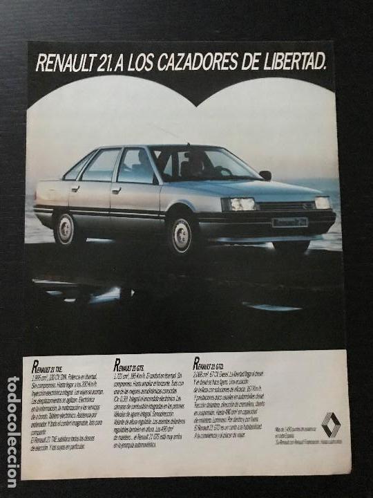 Autos und Motorr&auml;der: RENAULT 21 - ANUNCIO RECORTE PUBLICIDAD DE REVISTA - NO FOTO POSTER FOLLETO CATALOGO MANUAL