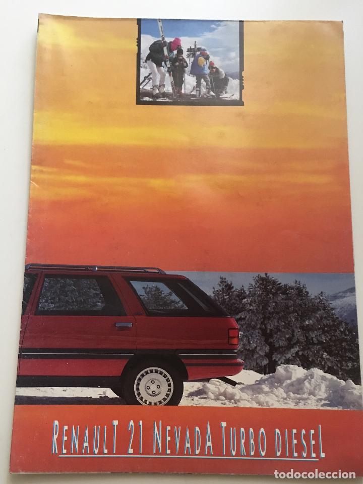 Carros e motociclos: Folleto cat&aacute;logo publicidad original Renault 21 nevada turbo diesel de 1988