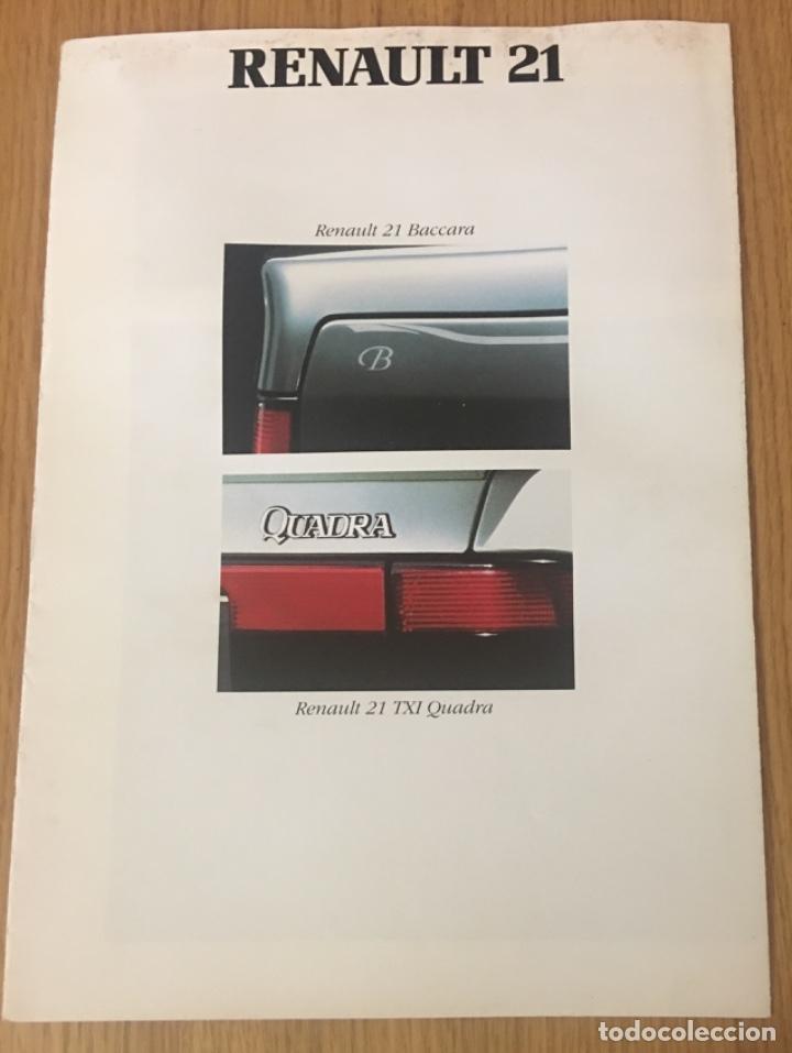 Automobili e Motociclette: Folleto cat&aacute;logo publicidad original renault 21 baccara y txi quadra de 1991