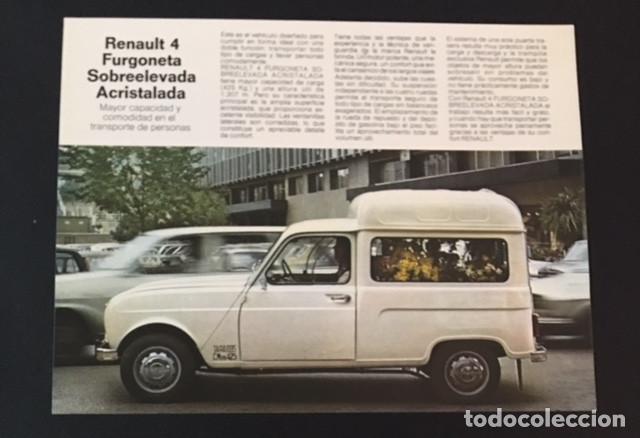 Voitures et Motocyclettes: FOLLETO CAT&Aacute;LOGO PUBLICIDAD ORIGINAL RENAULT 4 furgoneta sobreelevada acristalada de 1974