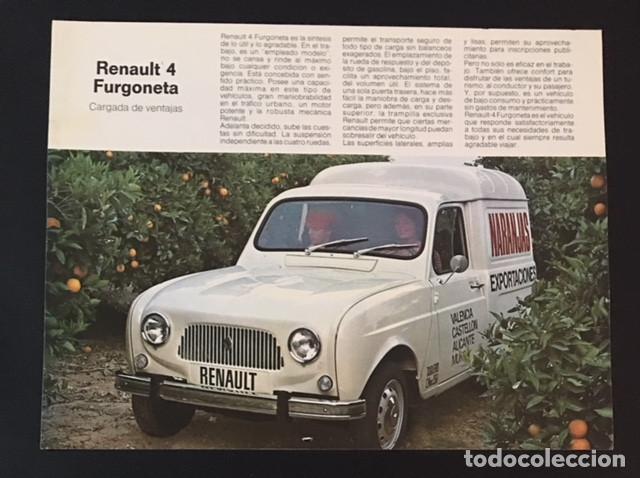 Voitures et Motocyclettes: FOLLETO CAT&Aacute;LOGO PUBLICIDAD ORIGINAL RENAULT 4 furgoneta de 1974