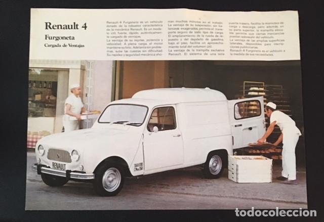 Voitures et Motocyclettes: FOLLETO CAT&Aacute;LOGO PUBLICIDAD ORIGINAL RENAULT 4 furgoneta de 1973