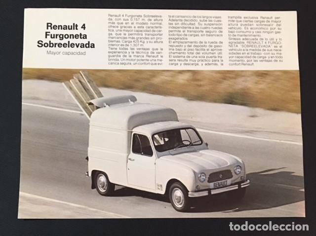 Voitures et Motocyclettes: FOLLETO CAT&Aacute;LOGO PUBLICIDAD ORIGINAL RENAULT 4 furgoneta sobreelevada de 1974
