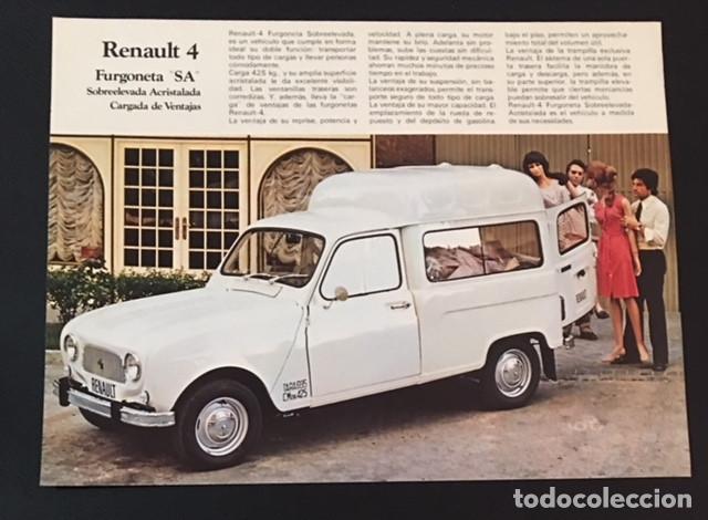Coches y Motocicletas: FOLLETO CAT&Aacute;LOGO PUBLICIDAD ORIGINAL RENAULT 4 furgoneta sobreelevada acristalada de 1973