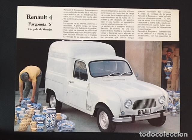 Voitures et Motocyclettes: FOLLETO CAT&Aacute;LOGO PUBLICIDAD ORIGINAL RENAULT 4 furgoneta sobreelevada acristalada de 1973