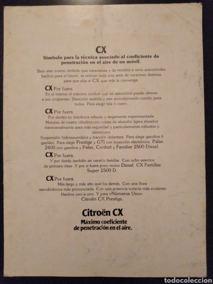 Coches y Motocicletas: Cat&aacute;logo Citroen CX