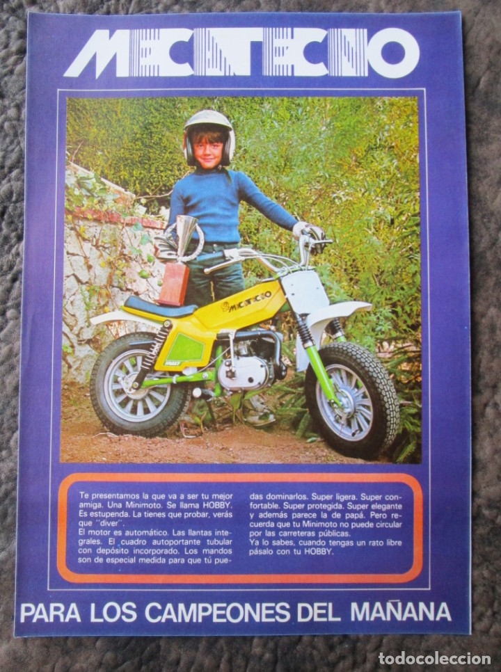 Coches y motocicletas: hoja publicidad original moto mecatecno hobby