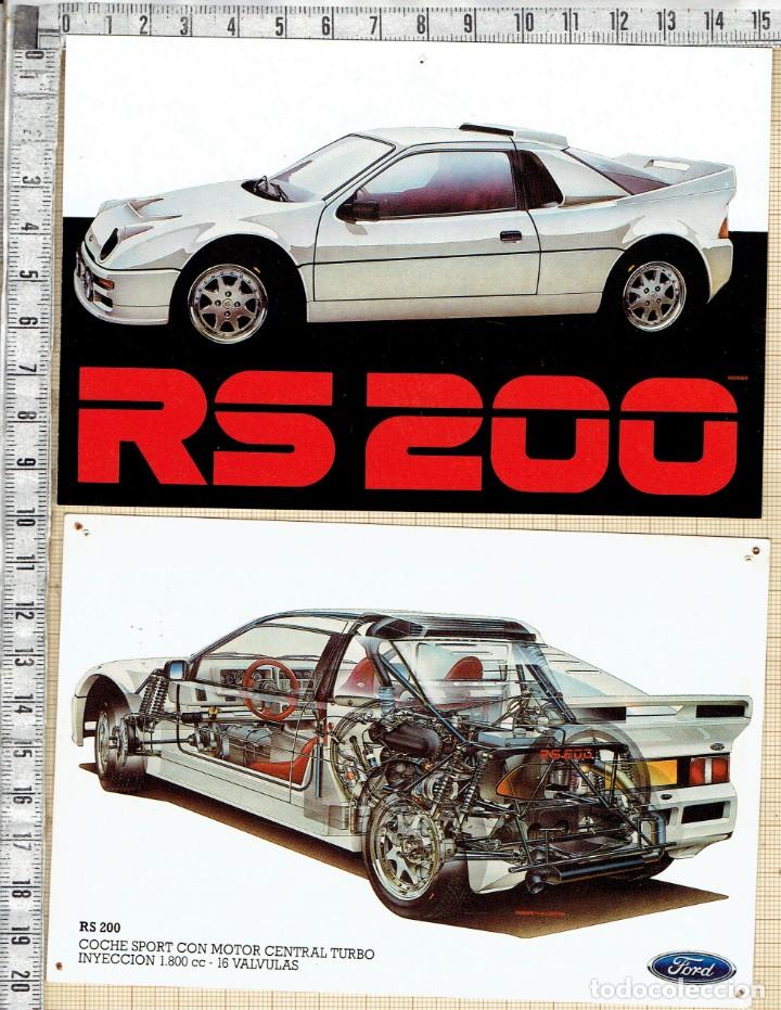 Automobili e Motociclette: POSTAL PUBLICITARIA FORD RS 200 1800 cc - 16 VALVULAS.