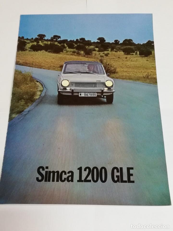 Cars and Motorcycles: SIMCA 1200 GLE. CATALOGO PUBLICIDAD ORIGINAL. A&Ntilde;OS 70. EN CASTELLANO. MIDE 21 x 30 cm. DESPLEGABLE x