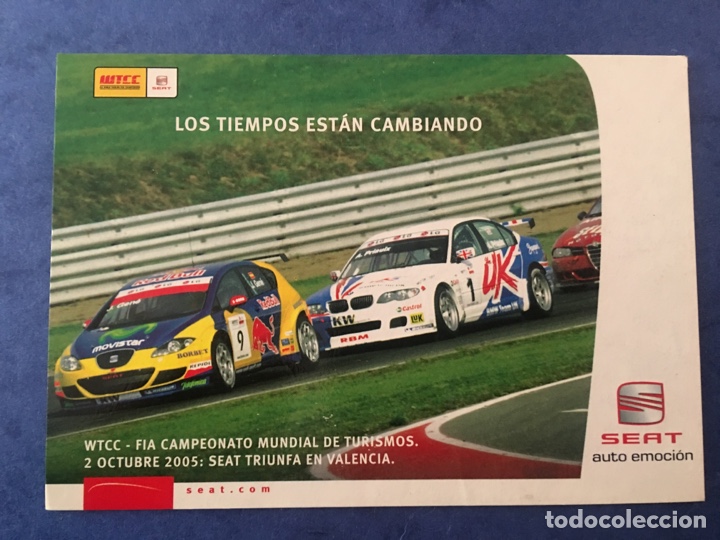 Automobili e Motociclette: POSTAL F&Iacute;A CAMPEONATO MUNDIAL DE TURISMOS 1985 VALENCIA SEAT COCHES