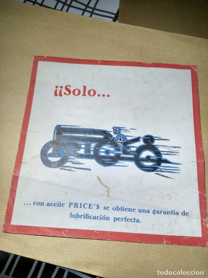 Automobili e Motociclette: PROSPECTO DIPTICO PUBLICIAD ACEITE DE MOTOR PRICE'S MOTOR OILS