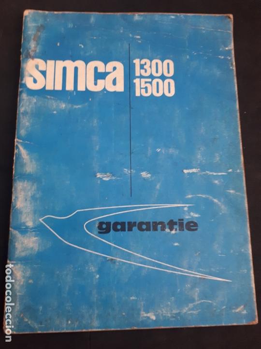 Automobili e Motociclette: libro manual de garantia simca 1300 1500 edicion francesa a&ntilde;os 60