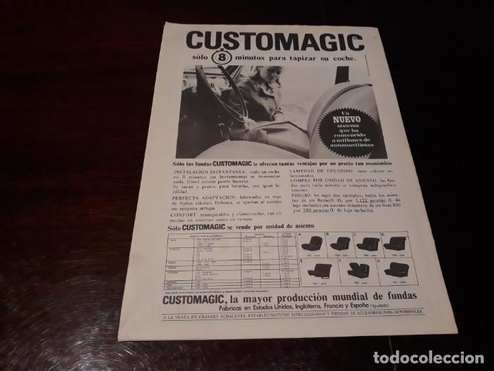 Coches y motocicletas: PUBLICIDAD DE CUSTOMAGIC  , FUNDAS PARA TAPIZAR COCHES - A&Ntilde;O 1968 - 32 X 23 CM