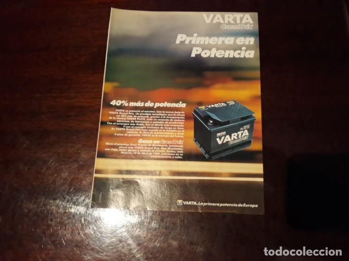 Coches y motocicletas: PUBLICIDAD DE BATER&Iacute;AS  VARTA   A&Ntilde;O 1989  29 X 22 CM