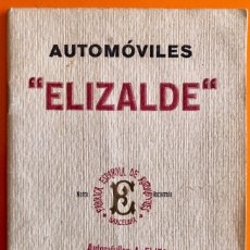 Coches y Motocicletas: AUTOMOVILES- ELIZALDE- CATALOGO- BARCELONA 1919. Lote 167959632