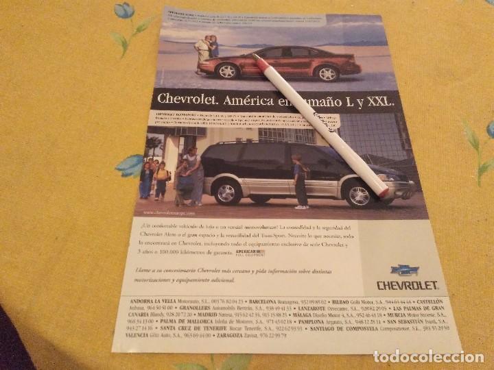 Coches y Motocicletas: ANTIGUO ANUNCIO PUBLICIDAD COCHE CHEVROLET ALERO Y CHEVROLET TRANSPORT ESPECIAL PARA ENMARCAR