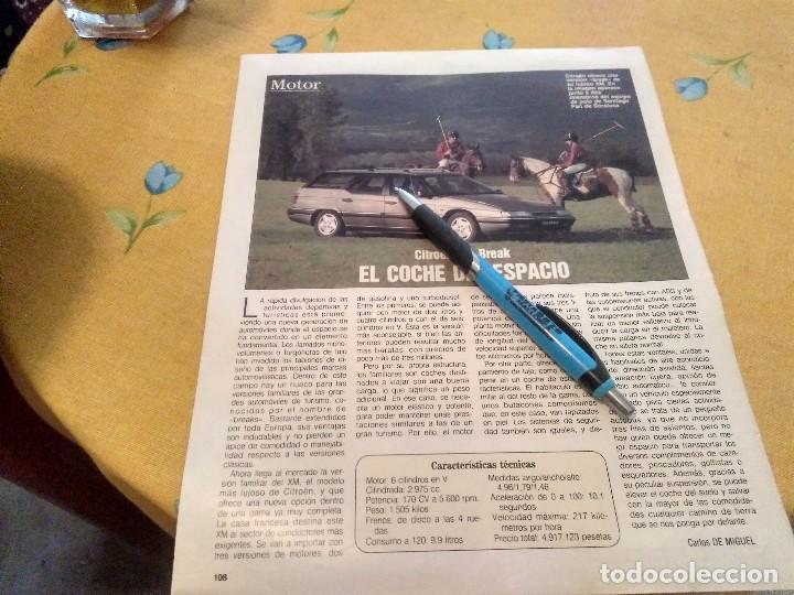 Coches y Motocicletas: ANTIGUO ANUNCIO PUBLICIDAD COCHE CITROEN XM BREAK FICHA TECNICA ESPECIAL PARA ENMARCAR