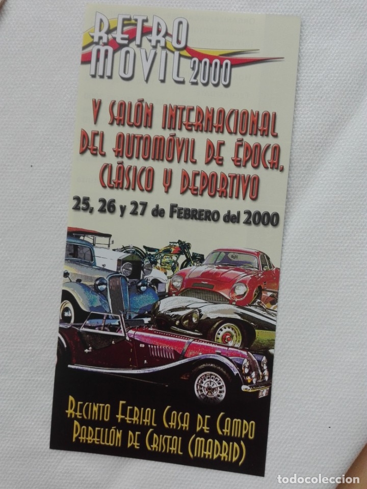 Automobili e Motociclette: FOLLETO HOJA - RETRO MOVIL MADRID 2000 - COCHES AUTOMOVIL MOTO