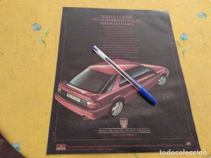 Coches y motocicletas: ANUNCIO PUBLICIDAD COCHE ROVER 216 GTI 16V 3 PUERTAS TRASERA PERFUME YVES SAINT LAURENT