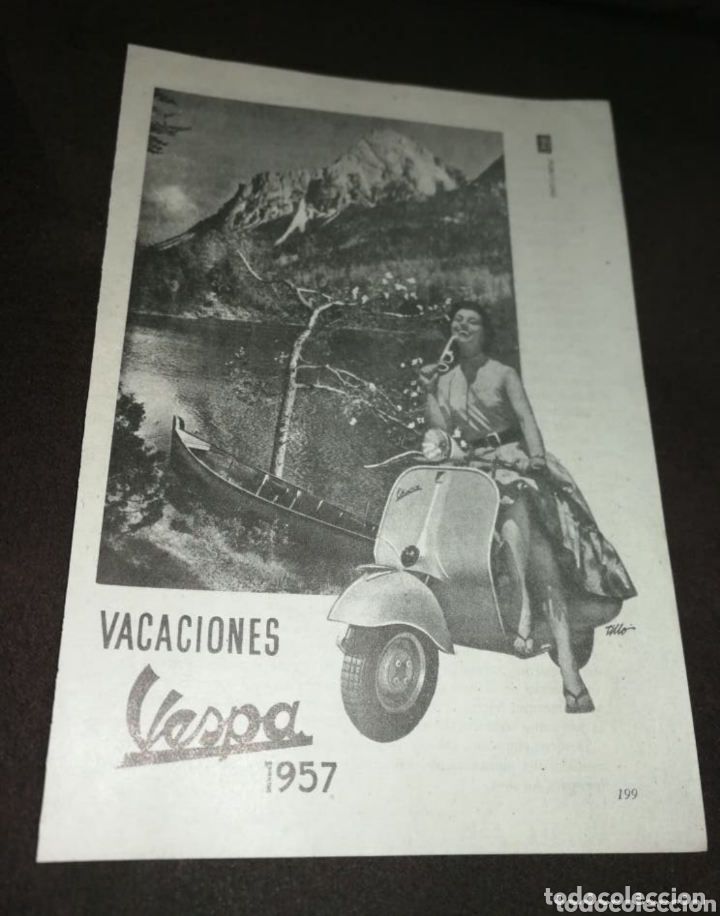 Coches y Motocicletas: VESPA,ANTIGUA PUBLICIDAD 1957 M&aacute;s en mi perfil.