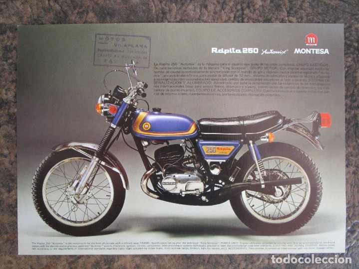 Coches y Motocicletas: publicidad montesa rapita 250 y montesa king scorpion 250