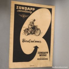 Coches y Motocicletas: ANTIGUO CARTEL DE ZÜNDAPP MOTORRAD. MEDIDAS. 44 X 31 CM.. Lote 177590745