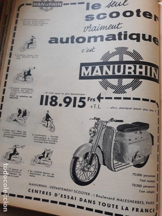 Coches y motocicletas: SCOOTER AUTHOMATIQUE MANURHIN .PUBLICIDAD DE 1958 33 X 25 CM