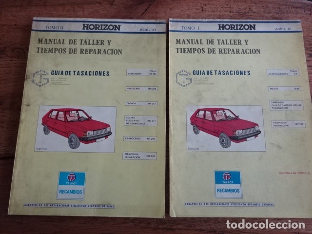 Autos und Motorr&auml;der: MANUAL DE TALLER TALBOT HORIZON 2