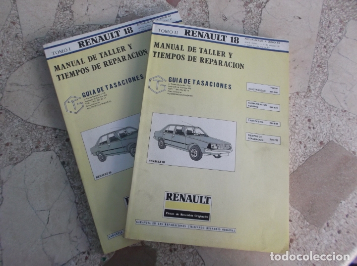 Automobili e Motociclette: gt guia de tasaciones manual del taller renault 18, 1984, 2 tomos