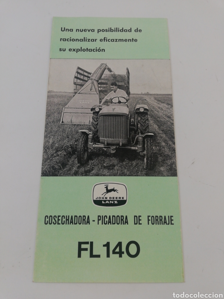 Voitures et Motocyclettes: FOLLETO CATALOGO JOHN DEERE LANZ FL 140 COSECHADORA PICADORA DE FORRAJE MAQUINARIA AGRICOLA 1962.