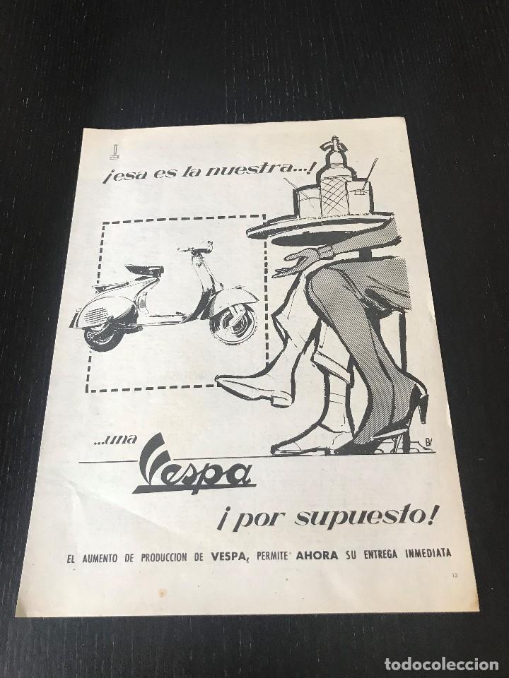 Coches y Motocicletas: VESPA MOTO SCOOTER - ANUNCIO PUBLICIDAD RECORTE REVISTA - NO POSTER CATALOGO MANUAL