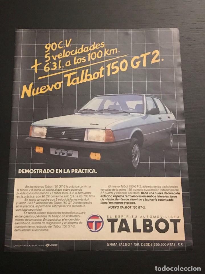 Coches y Motocicletas: TALBOT 150 GT2 CHRYSLER - ANUNCIO PUBLICIDAD RECORTE REVISTA - NO CATALOGO MANUAL POSTER