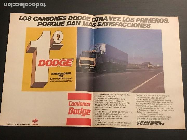 Coches y Motocicletas: DODGE CAMION - ANUNCIO PUBLICIDAD RECORTE REVISTA - NO CATALOGO MANUAL POSTER NO BARREIROS CHRYSLER