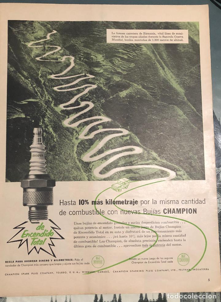 Carros e motociclos: Publicidad de revista, buj&iacute;as Champion. Original a&ntilde;o 1954. Gran tama&ntilde;o: 26 x 36 cm.