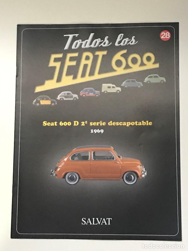 Coches y motocicletas: FASCICULO TODOS LOS SEAT 600 N&ordm; 28 - SEAT 600 D 2&ordf; SERIE DESCAPOTABLE 1969 - SALVAT - 2003