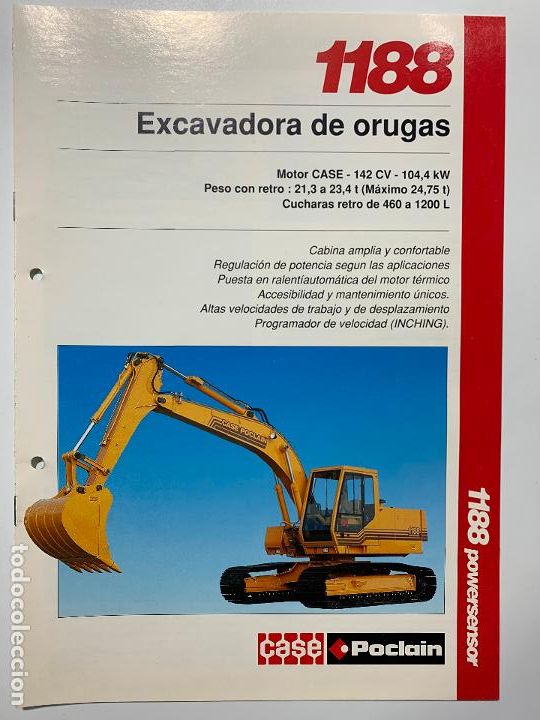 Coches y motocicletas: folleto catalogo publicidad excavadora de orugas case proclain 1188 de 1994