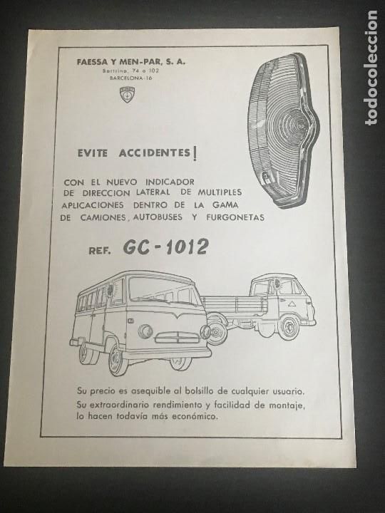 Coches y motocicletas: FAESSA Y MEN-PAR SA ACCESORIOS INDICADOR DIRECCION CAMION AUTOBUS FURGONETA - EBRO DKW TEMPO PEGASO