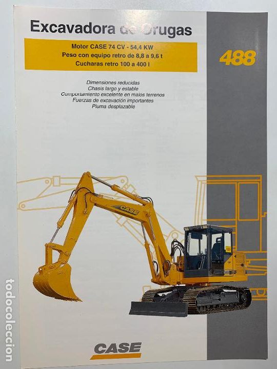 Coches y motocicletas: catalogo folleto publicidad case poclain excavadora de orugas 488 de 1996