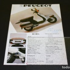 Coches y Motocicletas: FOLLETO DOBLE CARA - PEUGEOT SC 80 L - PEUGEOT 103 MTV - 1988. Lote 192486632