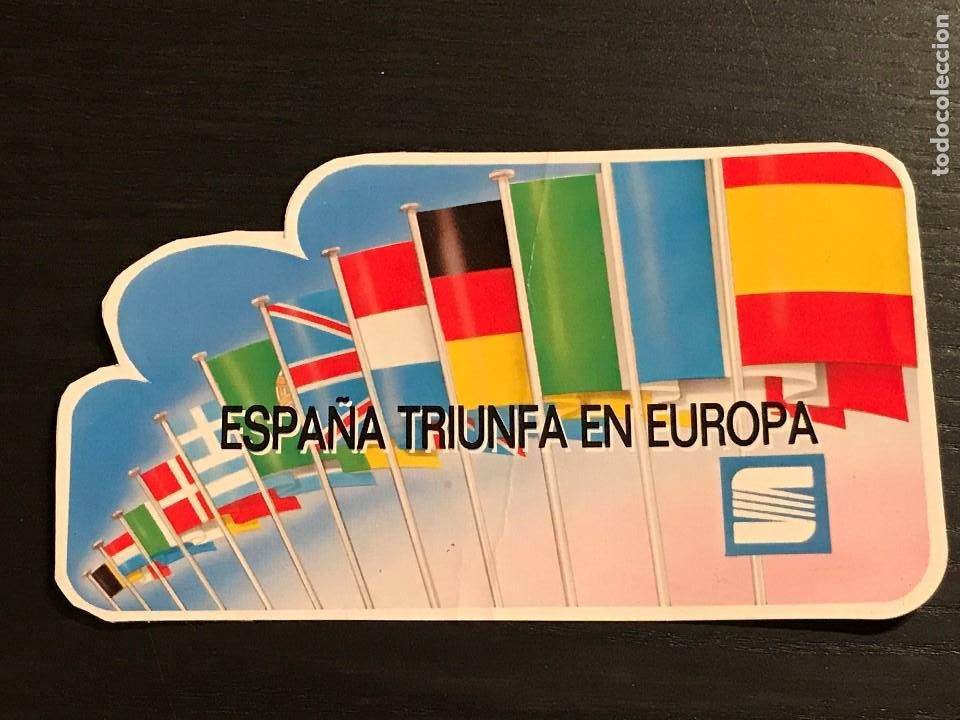 Coches y Motocicletas: SEAT ESPA&Ntilde;A TRIUNFA EN EUROPA - PEGATINA ADHESIVO STICKER - MOTOR CLASICO AUTOMOVIL MOTOCICLISMO