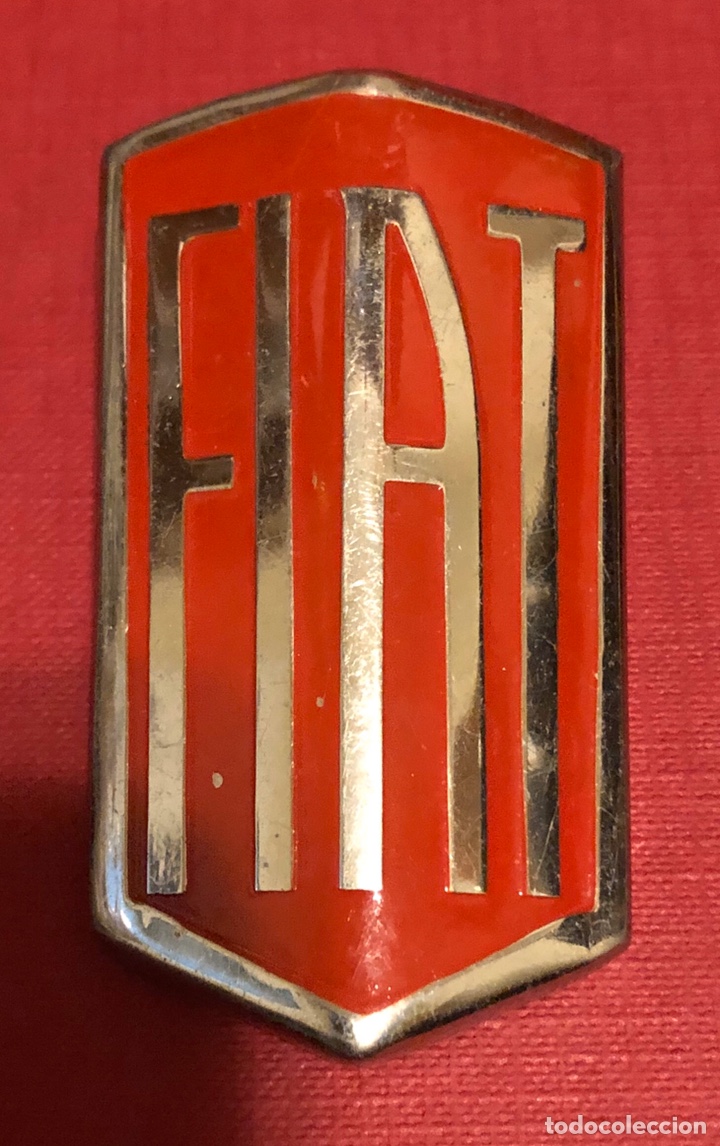 Coches y Motocicletas: Publicidad, antigua placa-chapa esmaltada de FIAT.