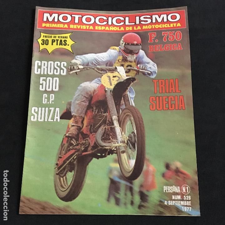 Voitures et Motocyclettes: Revista motociclismo n&ordm; 526 de 1977 con poster