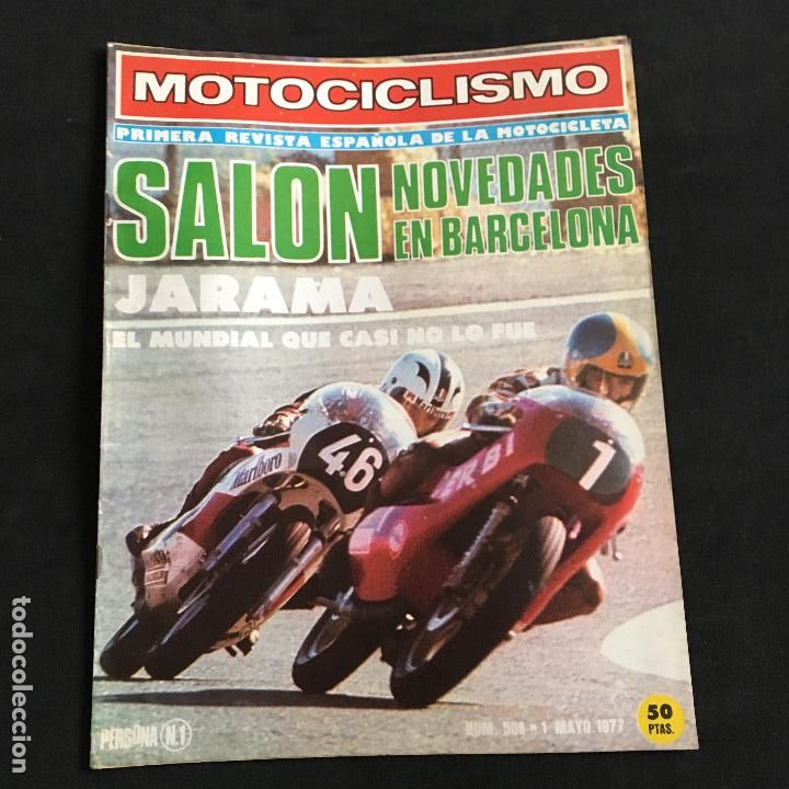 Voitures et Motocyclettes: Revista motociclismo n&ordm; 508 de 1977 con poster jarama