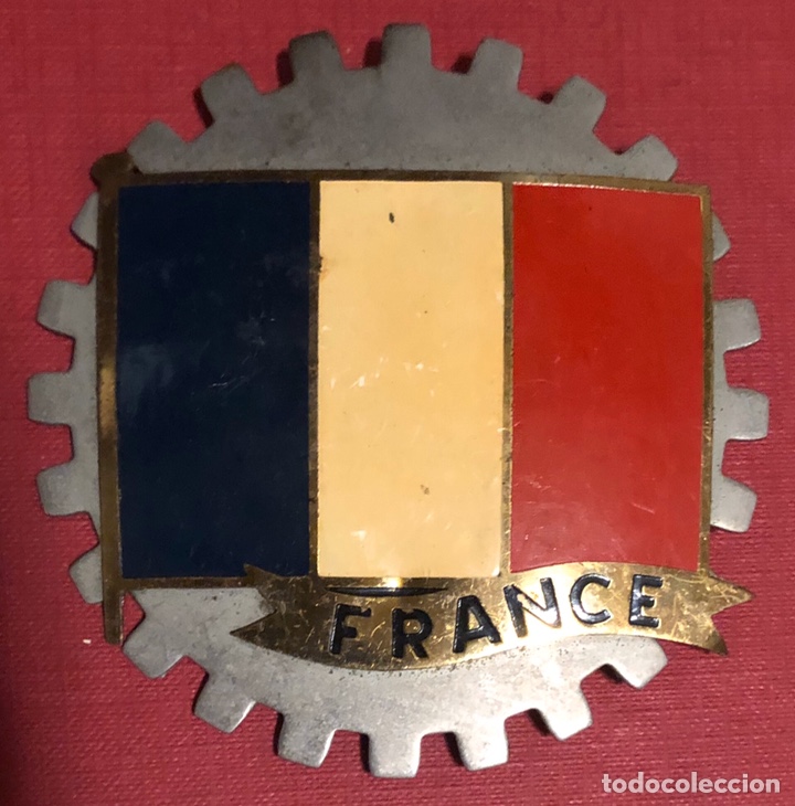 Autos und Motorr&auml;der: Publicidad. Placa esmaltada para coche o moto, de la bandera de Francia.
