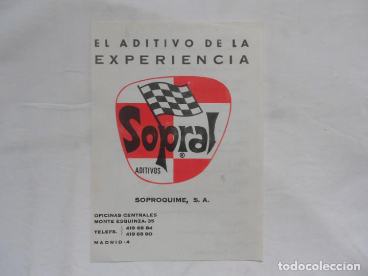 Coches y motocicletas: ANTIGUO FOLLETO PUBLICITARIO ADITIVOS SOPRAL