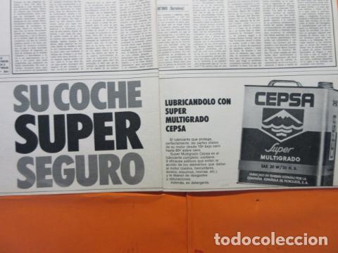 Voitures et Motocyclettes: PUBLICIDAD 1974 - COLECCION COCHES - ACEITE CEPSA SUPER MULTIGRADO DOBLE PAGINA CORTADA CENTRO